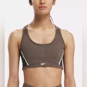 NWT Reebok Lux Racer Padded Colorblock Bra in Green